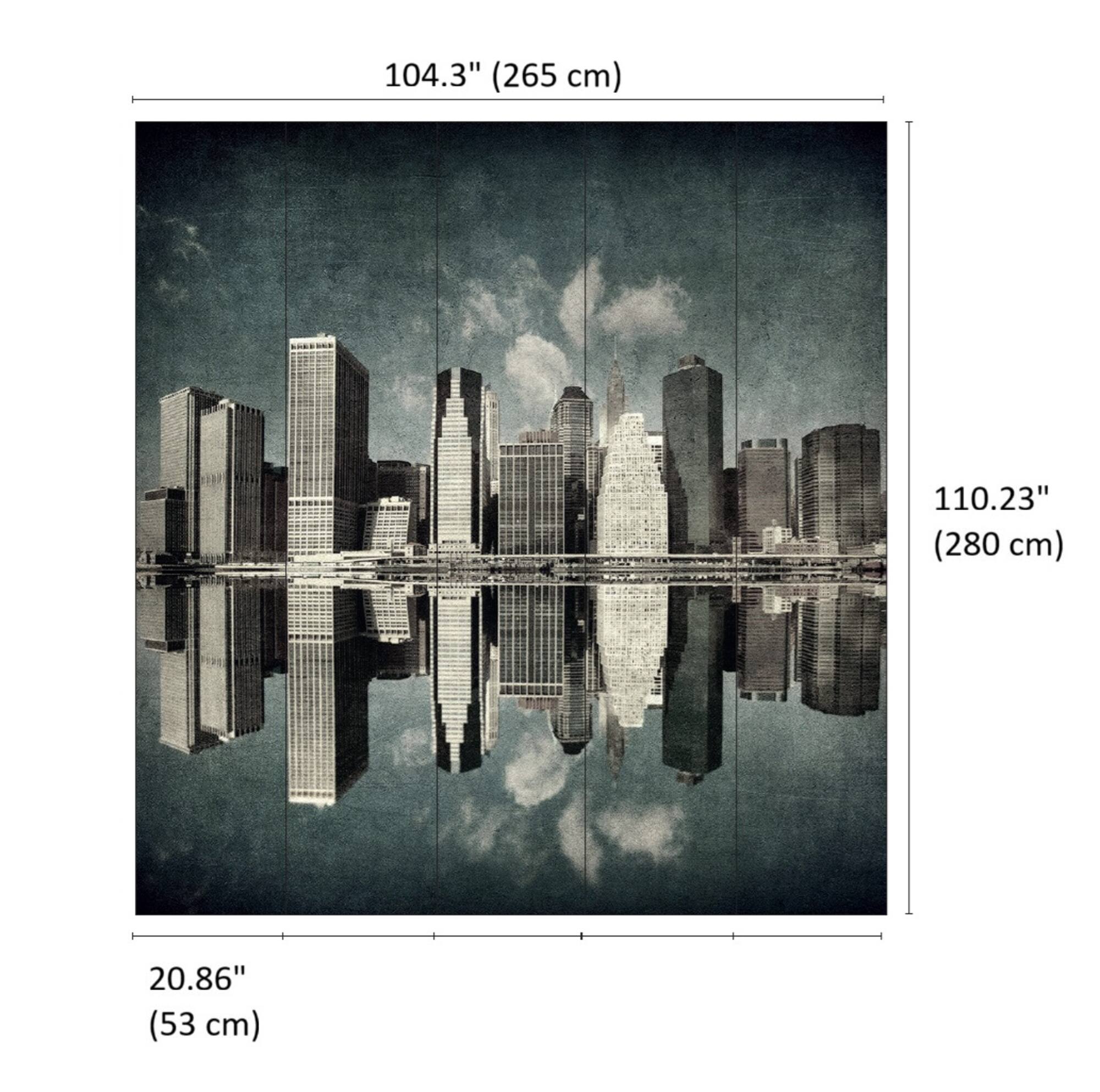 Designs Direct City Skyline Reflections Wall Mural